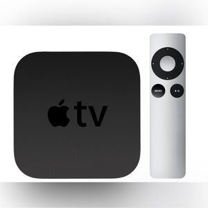 Working Apple TV 3rd Generation Model A1469 in Black with Remote and Power Cord